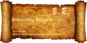 Babiczky Roland névjegykártya
